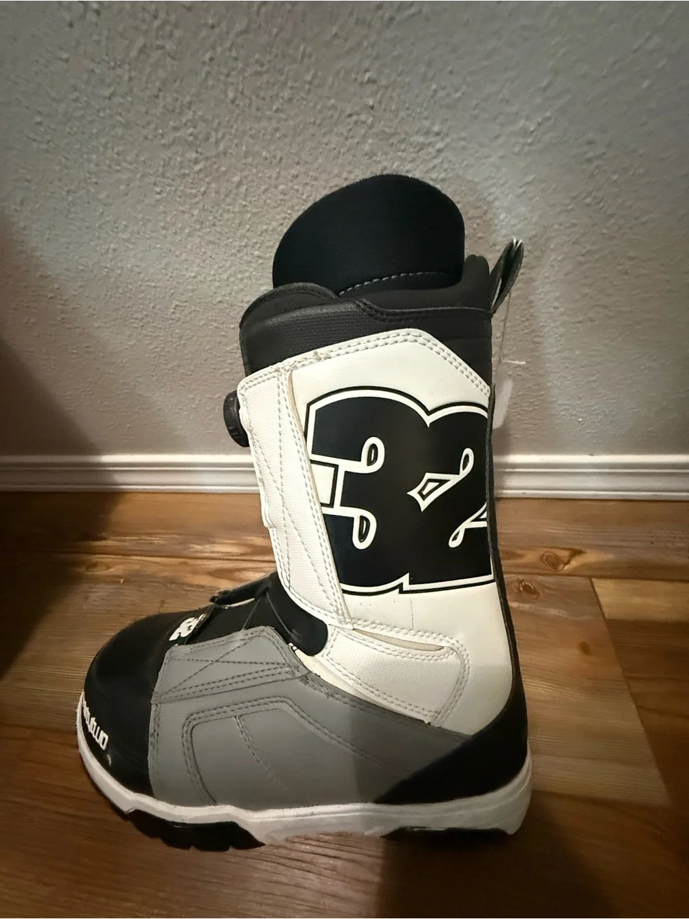Men's Black and Gray Snow Boots with Boa Lacing